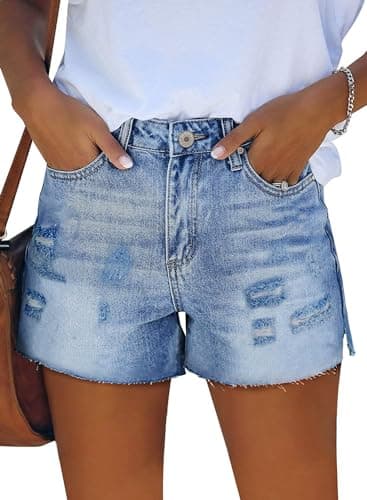 Angerella Women's Ripped Jean Short