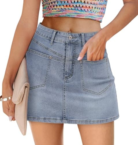 Angerella Denim Mini Cargo Skirt for Women