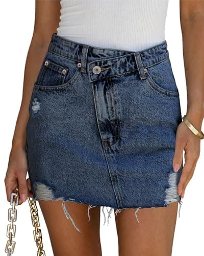 Angerella Denim Mini Cargo Skirt for Women