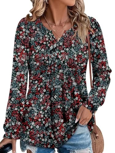 Angerella Comfortable V-Neck Long Sleeve Shirts for Women
