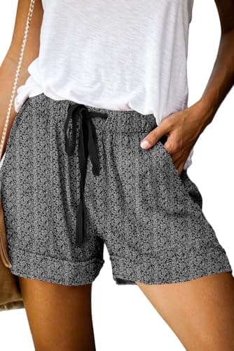 Queen Plus Women's Casual Elastic Waist Shorts with Pocket