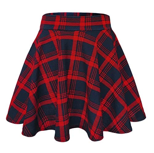EXCHIC Women's Stretchy Flared Mini Skater Skirt