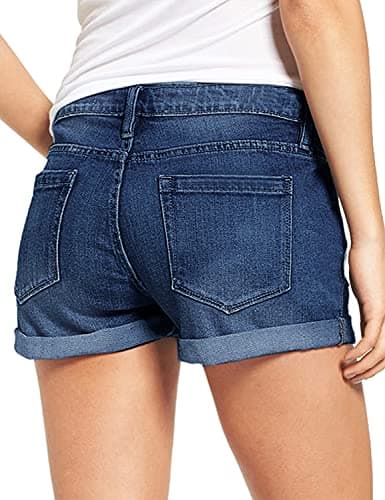 Luvamia Women's High-Waisted Stretch Denim Jean Shorts