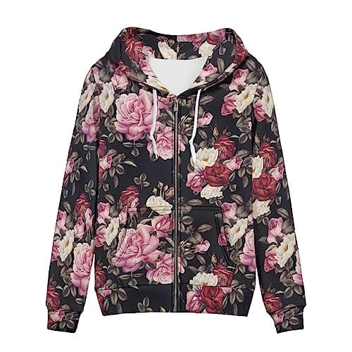 Irisjudy Monet Art Color Stripe Zip Hoodie for Women