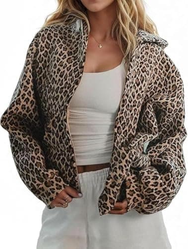 Pooyikoi Women's Oversized Camo Leopard Print Hoodie Sweatshirt