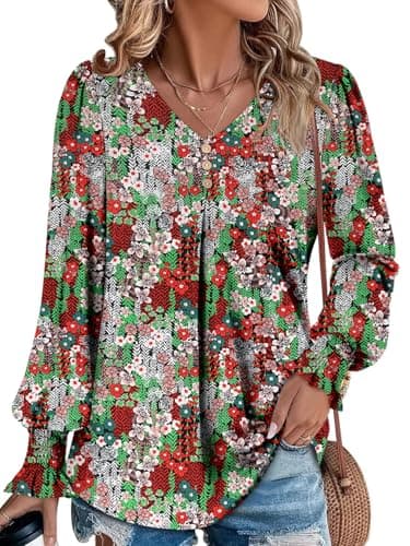 Angerella Comfortable V-Neck Long Sleeve Shirts for Women