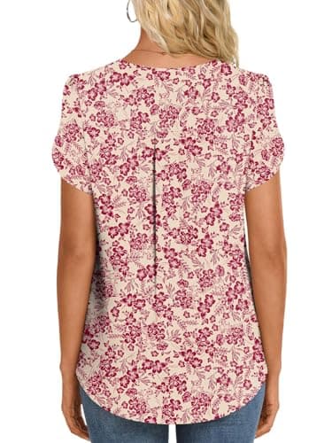 Womens Summer V Neck Chiffon Tunic Tops M-3XL