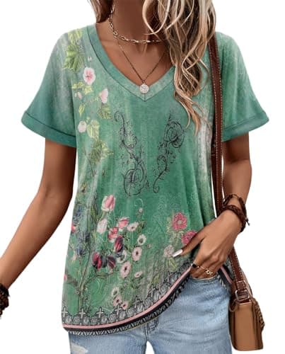 Angerella Women's Loose Fit Summer Short Sleeve Tops