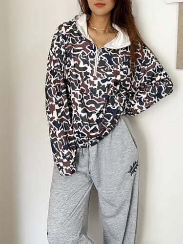 Y2K Trendy RSGMU Camo Hoodie with Colorful Patchwork