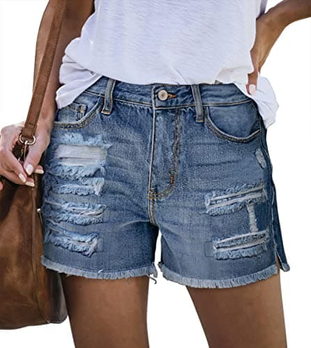 Angerella Women's Ripped Jean Short