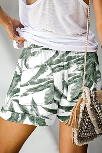 QUEEN PLUS Women's Casual Elastic Waist Shorts with Pockets