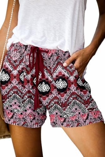 Queen Plus Women's Casual Elastic Waist Shorts with Pocket