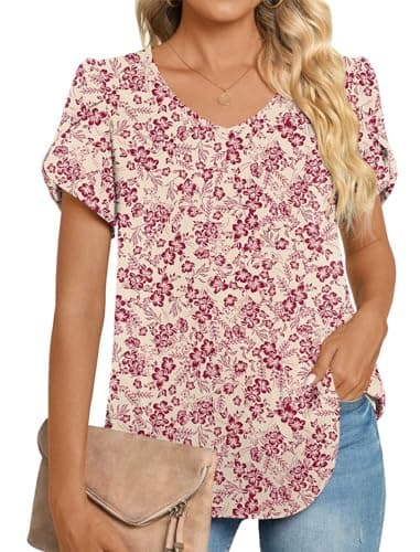 Womens Summer V Neck Chiffon Tunic Tops M-3XL