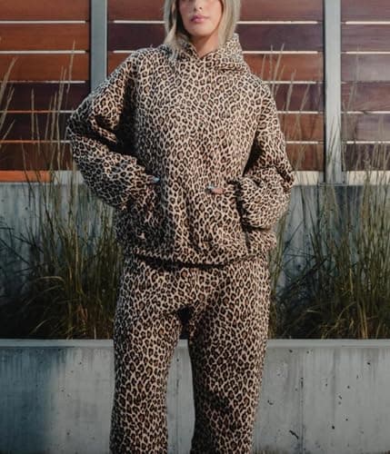 ODAFE Leopard Print Long Sleeve Hoodie - Women's Y2KStreetwear