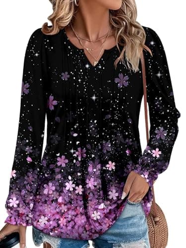 Angerella Comfortable V-Neck Long Sleeve Shirts for Women