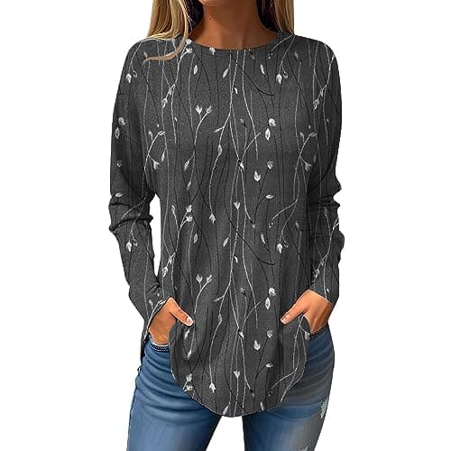 Shusuen 2024 Casual Crewneck Printed Tops for Women