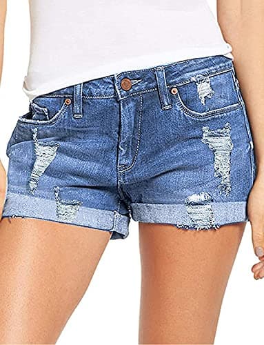 Women's Distressed Denim Shorts