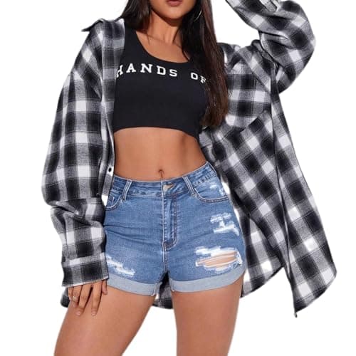 Tegmow Women's Summer Ripped Distressed Denim Shorts