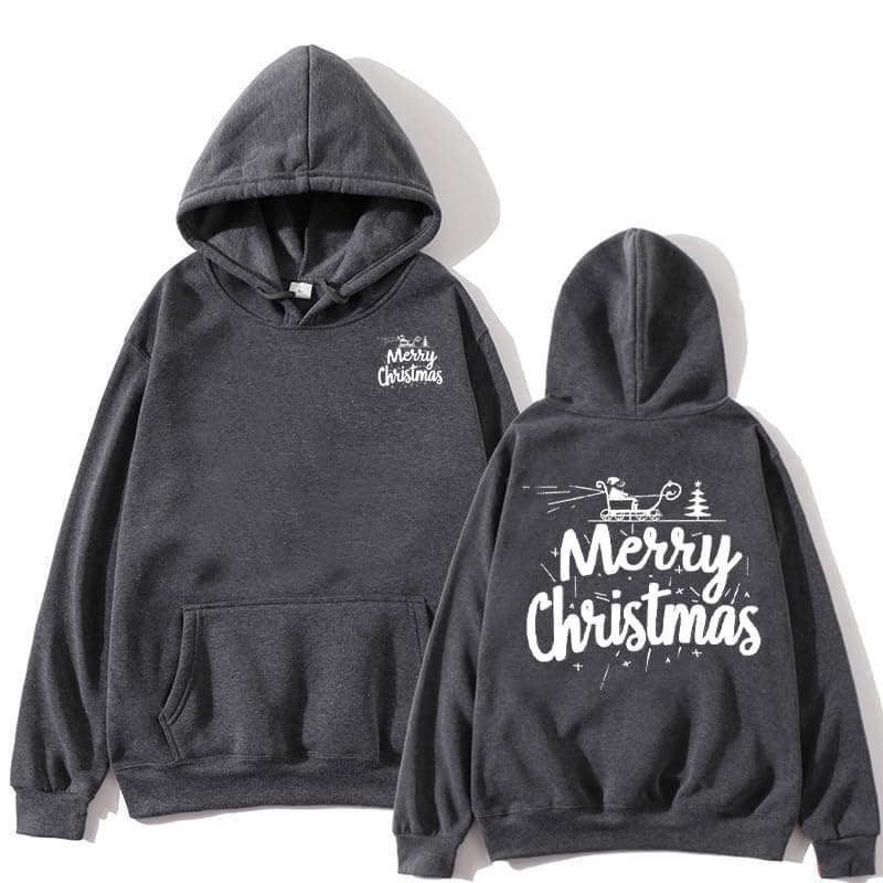 Trendy Oversized Sherpa Fleece Women's Christmas Print Hoodie Patry