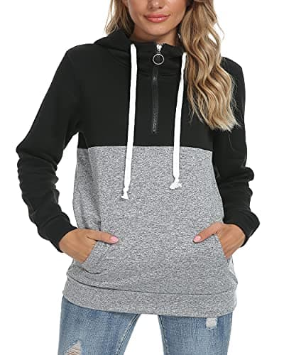 Women's Casual Hooded Sweatshirt with Pockets by Barlver