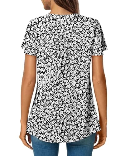 Angerella Women's Casual Short Sleeve V-Neck Tunic Tops