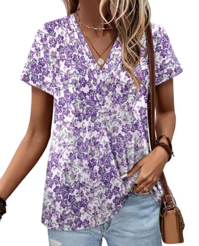 Angerella Women's Loose Fit Summer Short Sleeve Tops