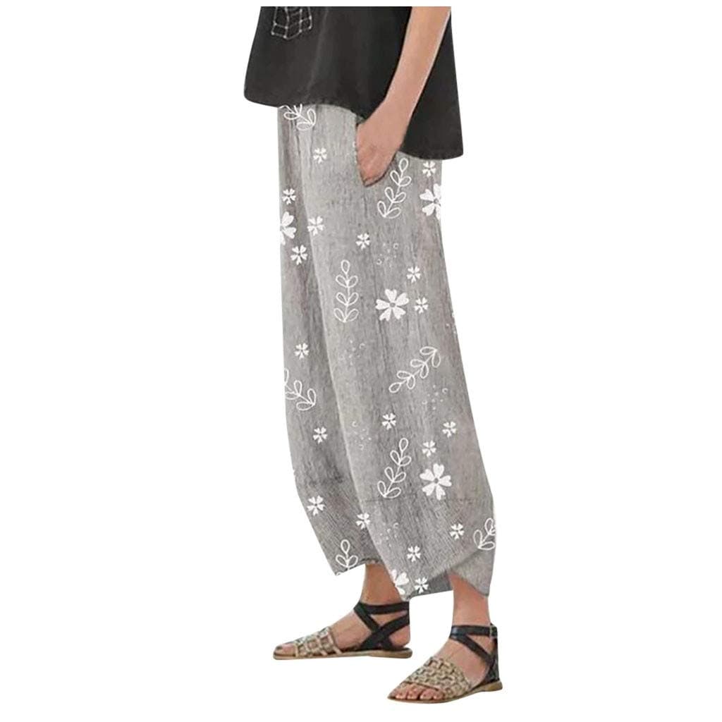 Elastic Waisted Comfortable Women's Crop Pants