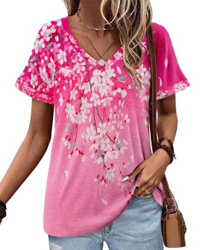 Angerella Women's Loose Fit Summer Short Sleeve Tops