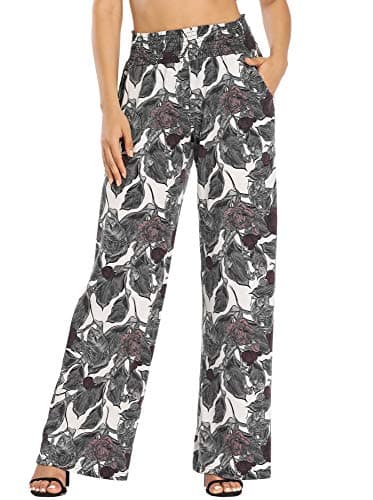 Urban CoCo Women's Boho Wide Leg Pants with Pockets