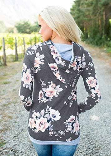 Women's Casual Hooded Sweatshirt with Pockets by Barlver
