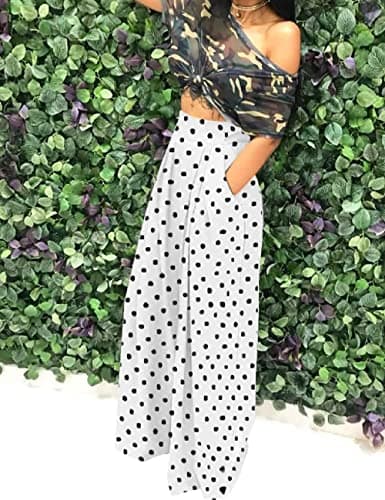 ADILACA Women's High Waisted Flowy Palazzo Pants