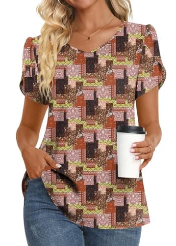 Womens Summer V Neck Chiffon Tunic Tops M-3XL