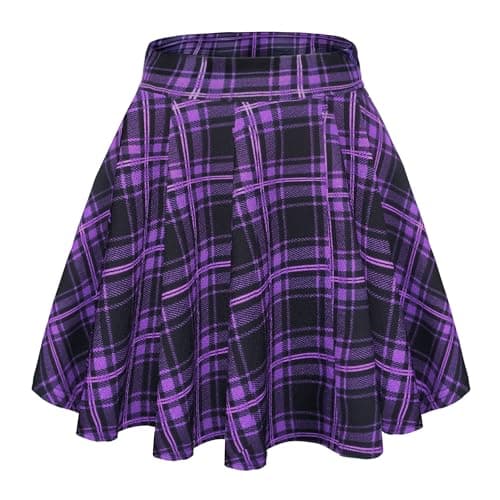 EXCHIC Women's Stretchy Flared Mini Skater Skirt