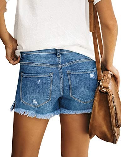 Utyful Women's Casual Summer Ripped Denim Jean Shorts