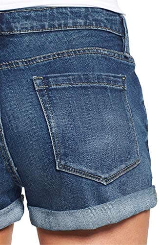 Women's Mid Rise Ripped Denim Shorts