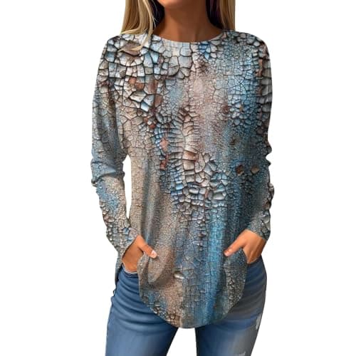 Shusuen 2024 Casual Crewneck Printed Tops for Women
