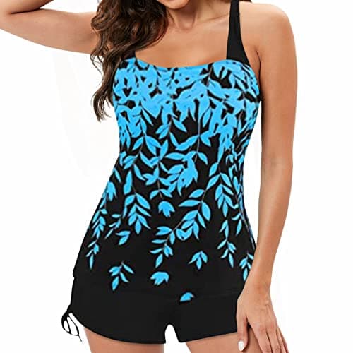LCMW Women's Flowy Control Top Bikini with Boyshorts