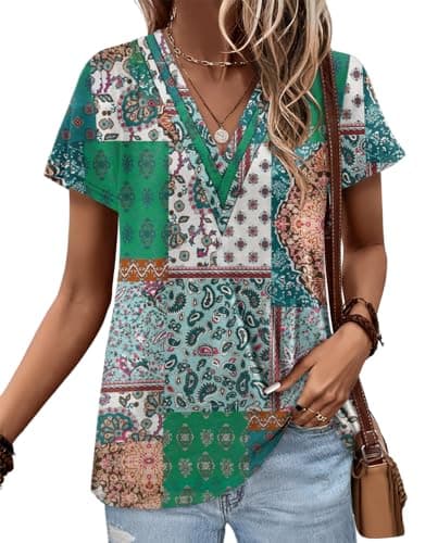 Angerella Women's Loose Fit Summer Short Sleeve Tops