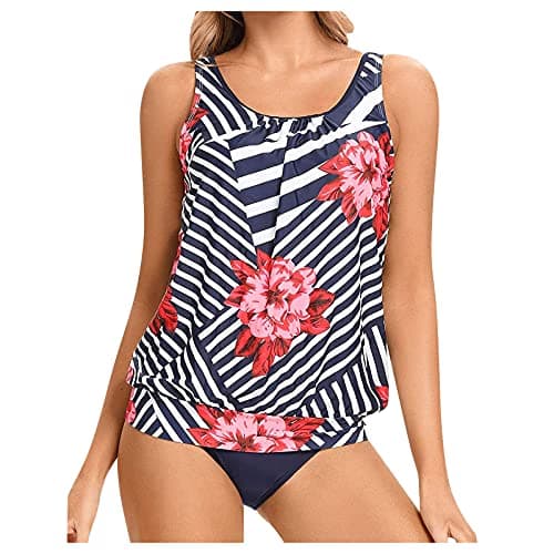 LCMTWX Tummy Control Solid Color Swimsuit for Women