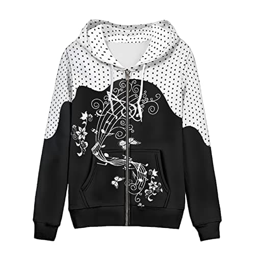 Irisjudy Monet Art Color Stripe Zip Hoodie for Women