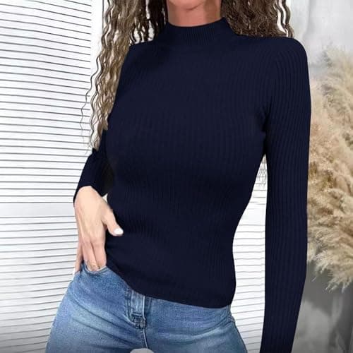 Stretchy Women's Long Sleeve Fitted Knit Top