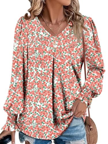 Angerella Comfortable V-Neck Long Sleeve Shirts for Women
