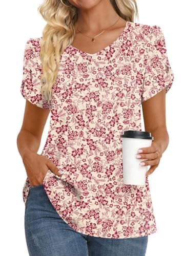 Womens Summer V Neck Chiffon Tunic Tops M-3XL