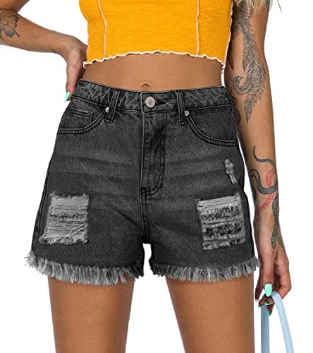 Angerella Women's Ripped Jean Short