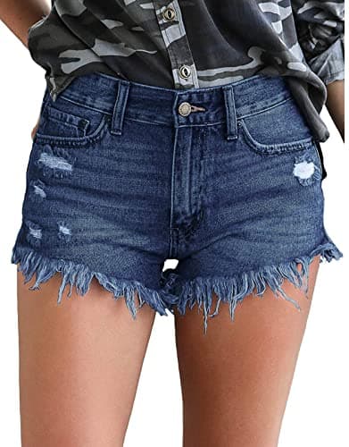 Metietila Women's Casual High Waisted Denim Shorts
