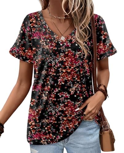 Angerella Women's Loose Fit Summer Short Sleeve Tops
