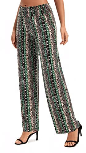 Urban CoCo Women's Boho Wide Leg Pants with Pockets