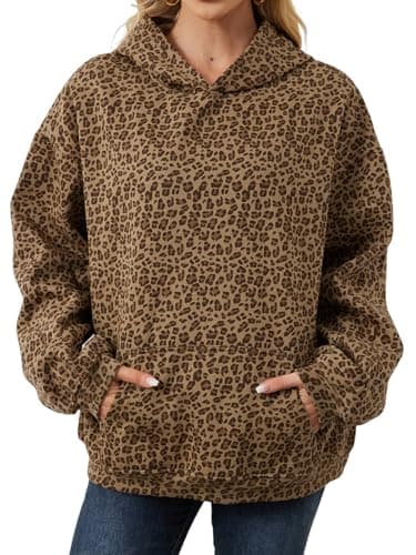 Oversized Leopard Print Hoodie for Women and Men