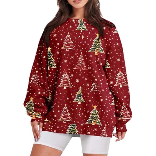 GOFULY Oversized Camo Pullover Sweatshirt for Women