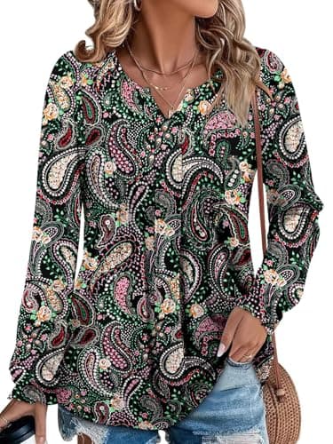 Angerella Comfortable V-Neck Long Sleeve Shirts for Women